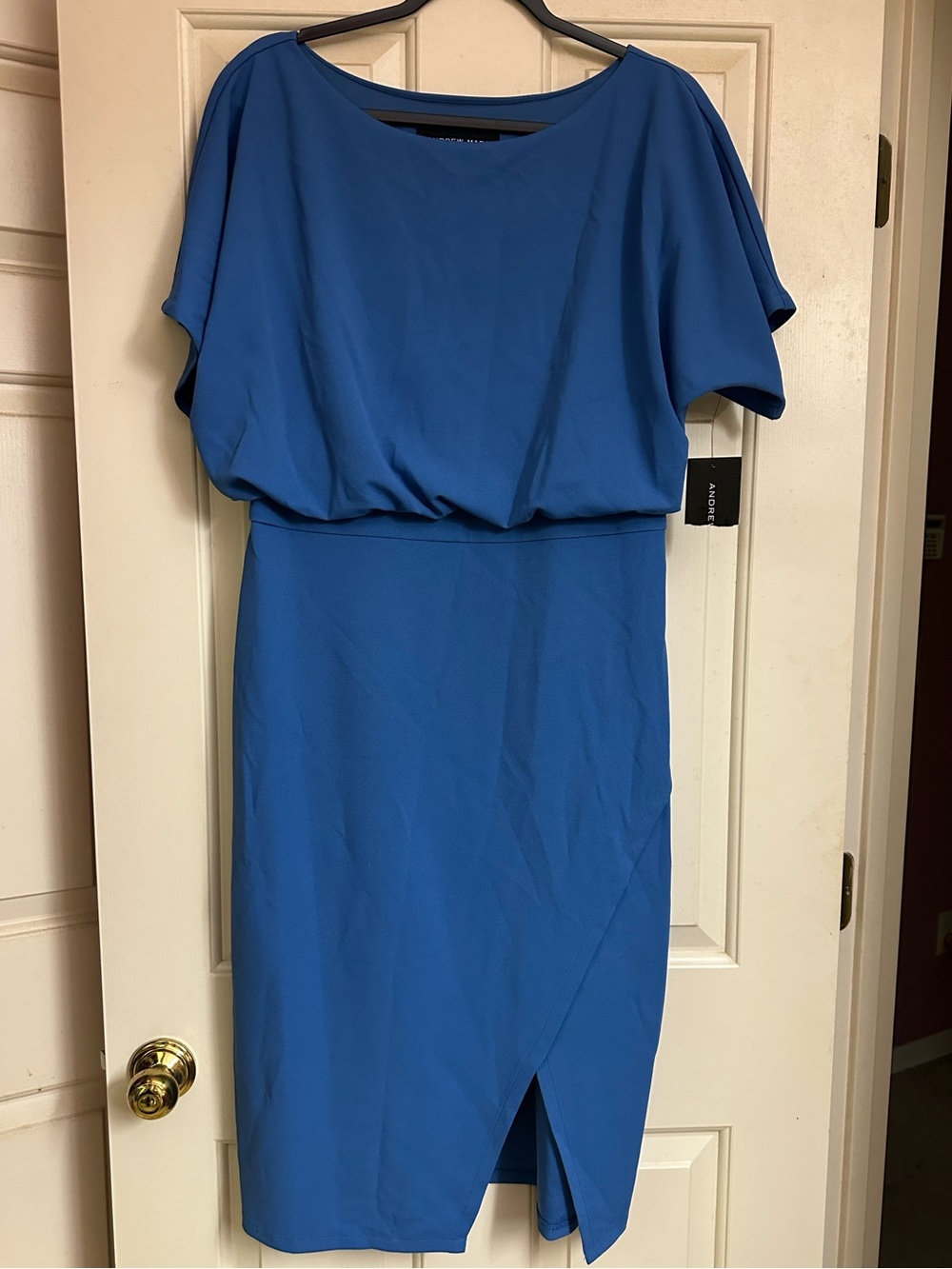 Andrew Marc Royal Blue Midi Sheath Dress